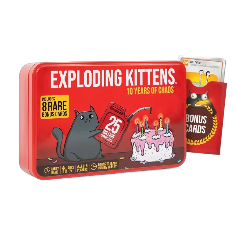 Caja de Exploding Kittens: Lata 10º Aniversario