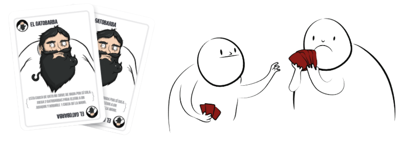 Puedes combinar 2 cartas de gato iguales